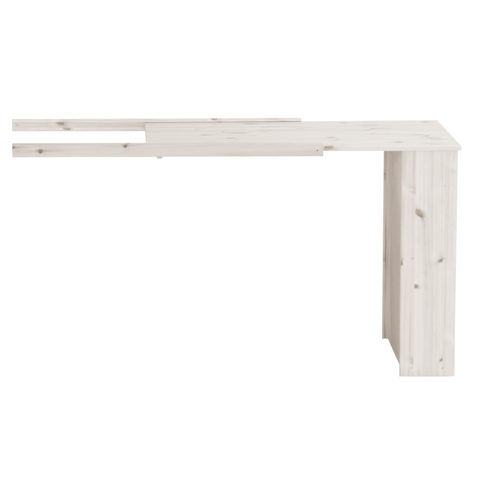 Flexa Basic - Kihúzható íróasztal félmagas galériaágyhoz, Fehérre Pácolt