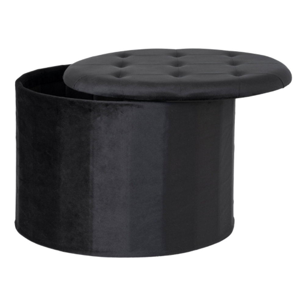 House Nordic - Turup tároló puff, fekete színben, 1504061
