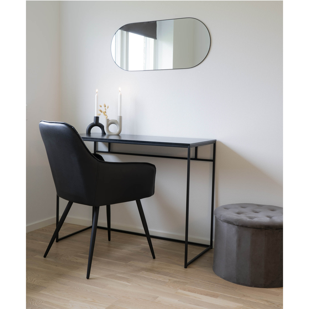 House Nordic - Jersey ovális Tükör, fekete 35x80 cm