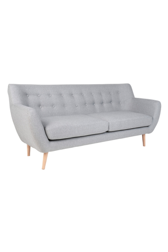 House Nordic - Monte 3 személyes bársony kanapé, világos szürke, 1301530