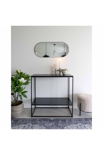 House Nordic - Jersey ovális Tükör, fekete 35x80 cm